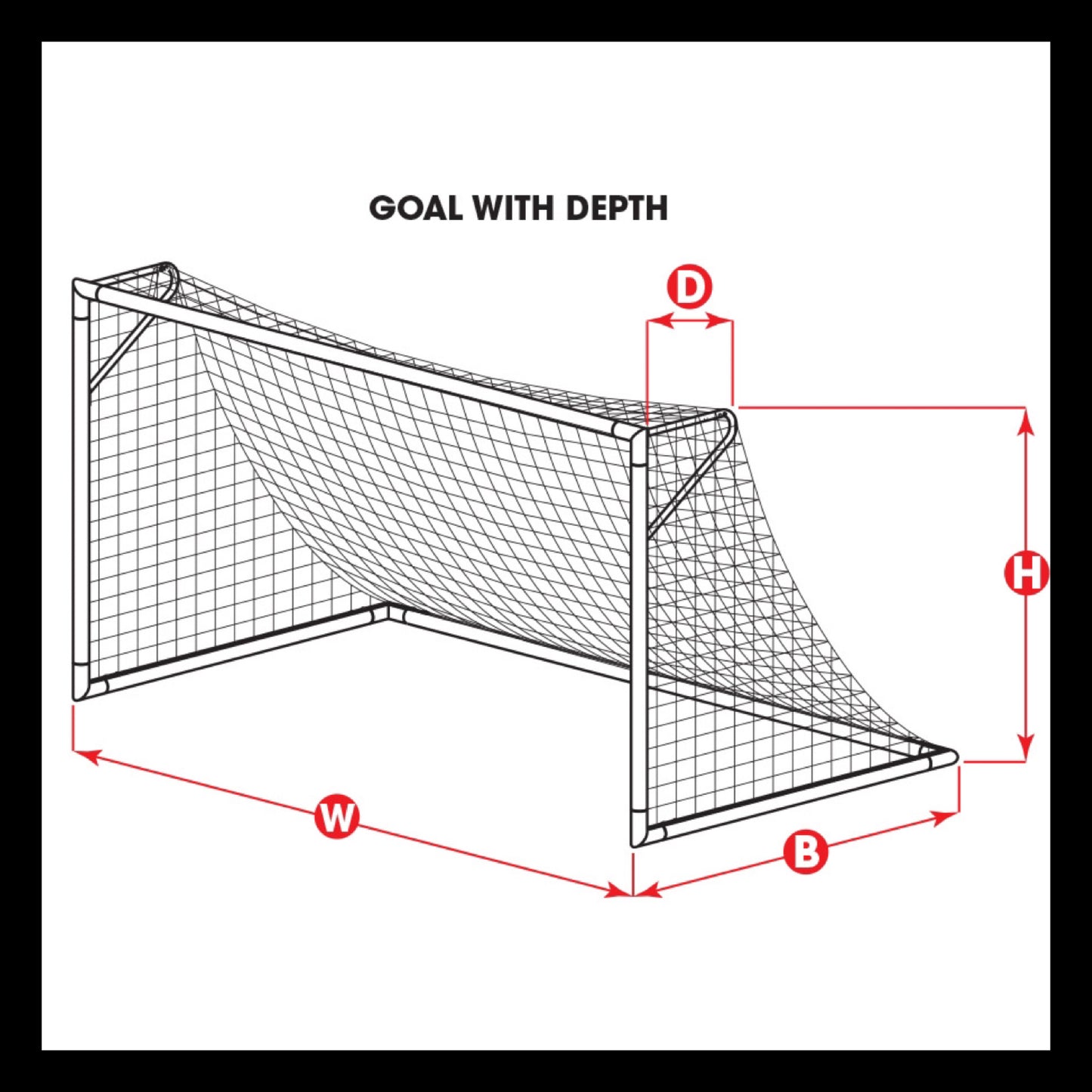 KwikGoal 8H X 24 W X 3D X 8 1/2B, 3 1/2″ MESH , HTPP, SOLID BRAID KNOTLESS