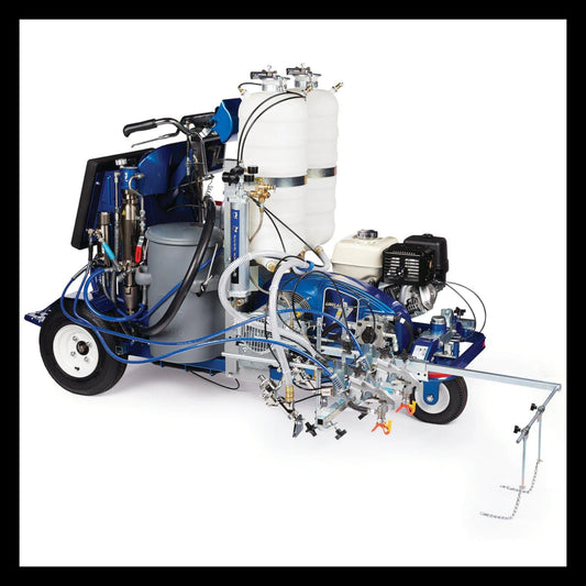 Graco LineLazer V 250DC HP Reflective Series Self-Propelled Gas Hydraulic Airless Line Striper, 2 Auto Guns, 2 Tanks